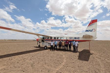Team of orthopedics from CURE International at Lodwar airstrip.