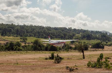 Cessna 208 at the Enairebuk airstrip. 