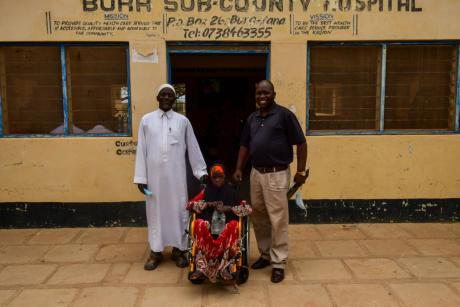 A brand new wheelchair for Aisha who suffers Rheumatic Fever.