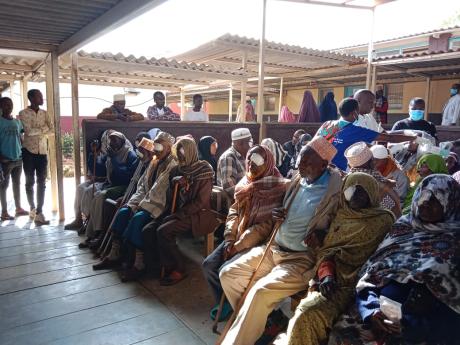 Patients sited at the lobby after receiving treatment.