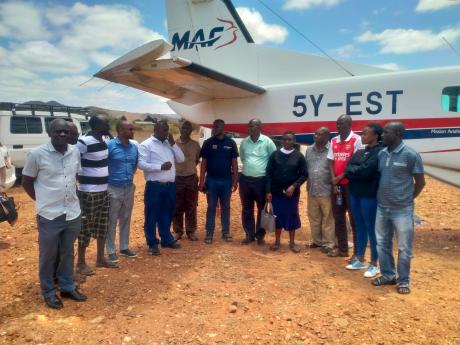 A team of opthamologists after landing in Moyale County to offer free eye care services.