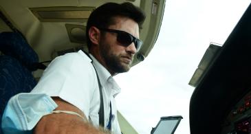 Pilot Ryan flying in Kenya