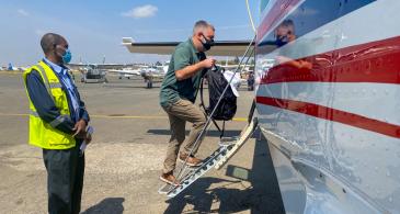 boarding the aircraft