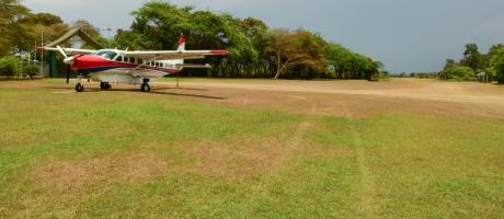 Aircraft on airstrip